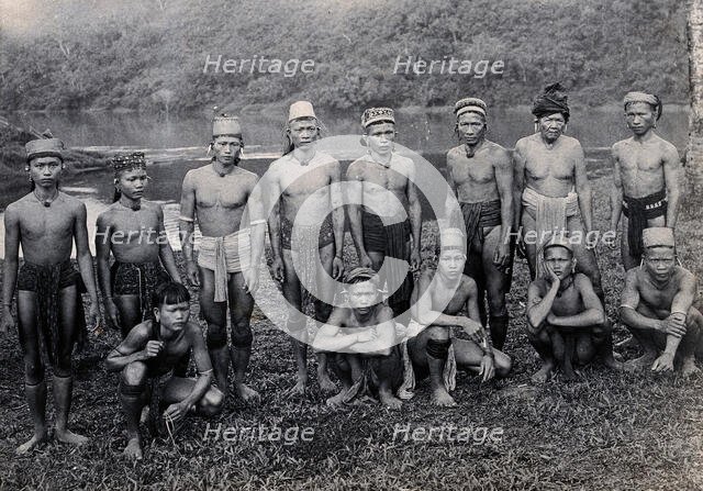 Sarawak: people of a Long Pokun tribe from the Upper Tinjar region, c19th century. Creator: Unknown.