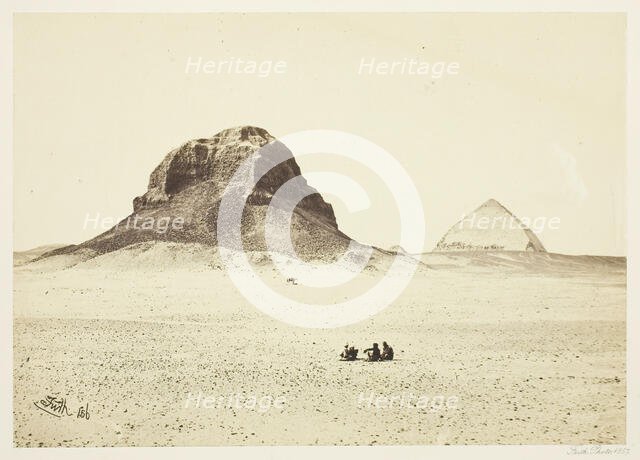 The Pyramids of Dahshoor, 1857. Creator: Francis Frith.