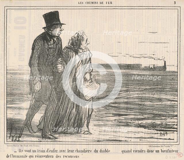 Ils vont un train d'enfer ..., 19th century. Creator: Honore Daumier.