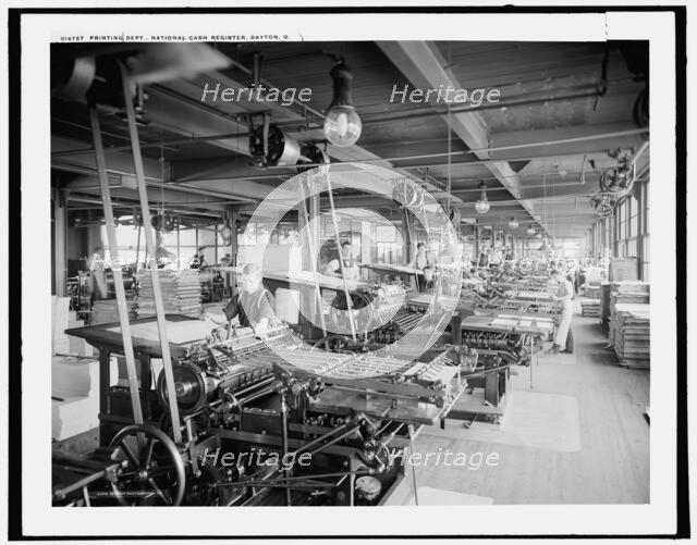 Printing dept., National Cash Register, Dayton, Ohio, c1902. Creator: William H. Jackson.