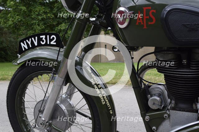 1954 Matchless G3 LS Auxiliary Fire Service motorcycle. Creator: Unknown.