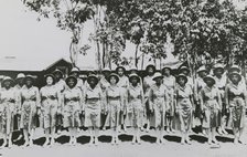 Members of an African American company of the Women's Army Auxiliary Corps lined up..., 1939 - 1945. Creator: Office of War Information.