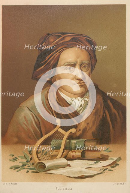 Portrait of Bernard le Bovier de Fontenelle (1657-1757), 1879. Creator: Gómez, Simón (1845-1880).