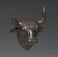 Bull Head Attachment, c. 700-600 BC. Creator: Unknown.