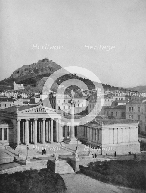 'The Academy, Mount Lycabettus in the background', 1913. Artist: Unknown.