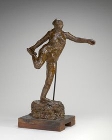 Dancer Holding Her Right Foot in Her Right Hand, possibly 1900/1911. Creator: Edgar Degas.