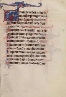 Initial E: David Praying; Bute Psalter, text and illumination about 1285. Creator: Bute Master.