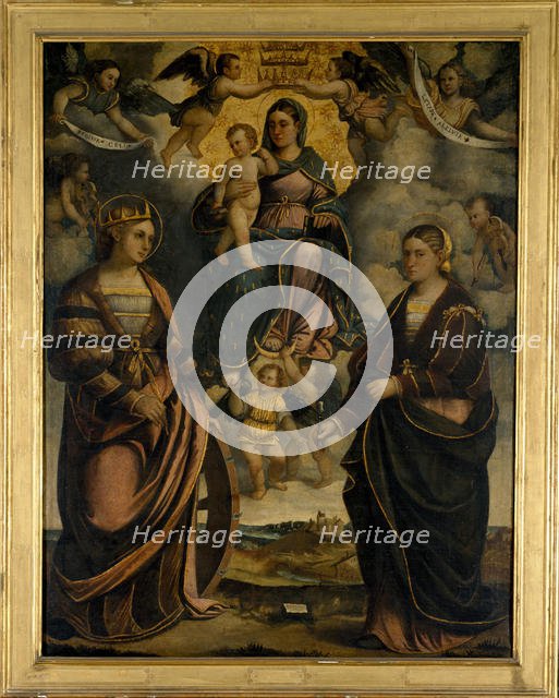 Madonna and Child between the saints Catherine and Apollonia, 1526. Creator: Dal Toso, Girolamo (1480-1548).