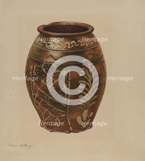 Pa. German Jar, c. 1939. Creator: Aaron Fastovsky.