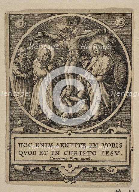 The Crucifixion (Round) (reverse copy).n.d. Creator: Hieronymous Wierix.