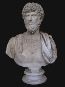 Bust of Lucius Verus, 2nd cen. AD. Artist: Art of Ancient Rome, Classical sculpture  