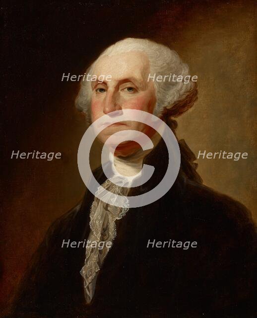 Copy of \"George Washington (The Athenaeum Portrait)\" by Gilbert Stuart, date unknown. Creator: Ezra Ames.