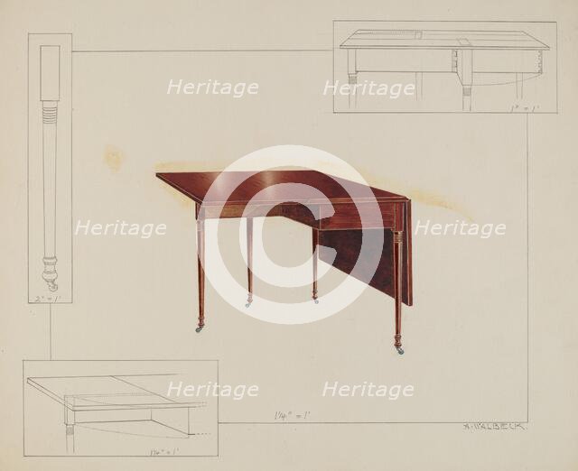 Table, c. 1937. Creator: Alfred Walbeck.