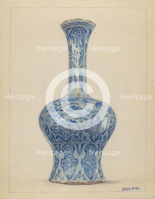 Porcelain Vase, 1936. Creator: John Fisk.