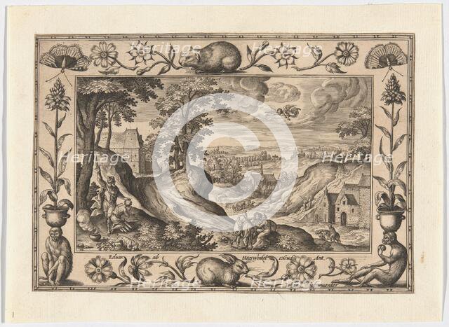 Abraham's Sacrifice of Isaac, from Landscapes with Old and New Testament Scenes and Hunting..., 1584 Creator: Adriaen Collaert.