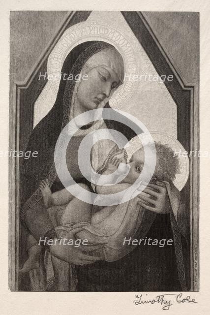 Old Italian Masters: Madonna and Child, 1888-1892. Creator: Timothy Cole (American, 1852-1931).