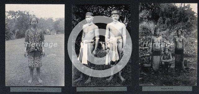Sarawak: a Sea Dayak woman, two Kayan youths and three Kenyah women, c1900.. Creator: Unknown.