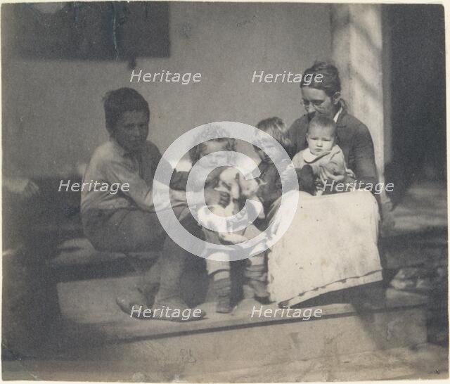 [Frances Crowell with Unidentified Boy, Katie, James, and Frances Crowell], 1890., 1890. Creator: Thomas Eakins.