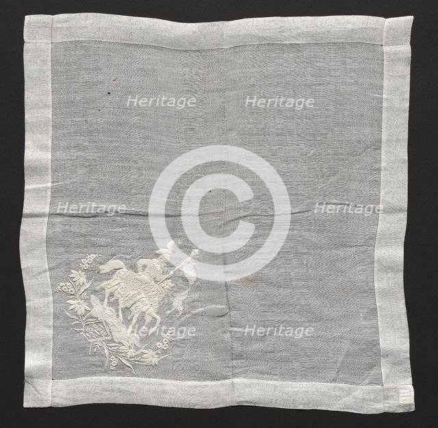 Embroidered Handkerchief, 19th century. Creator: Unknown.