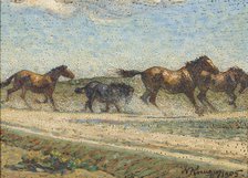 Horses at Large, 1905. Creator: Nils Kreuger.
