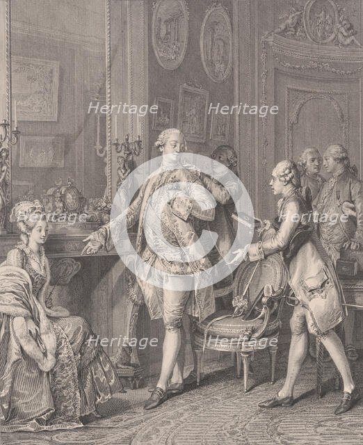 La Grande Toilette (The Patroness), from Le Monument du Costume, 1777. Creator: Antoine Louis Romanet.