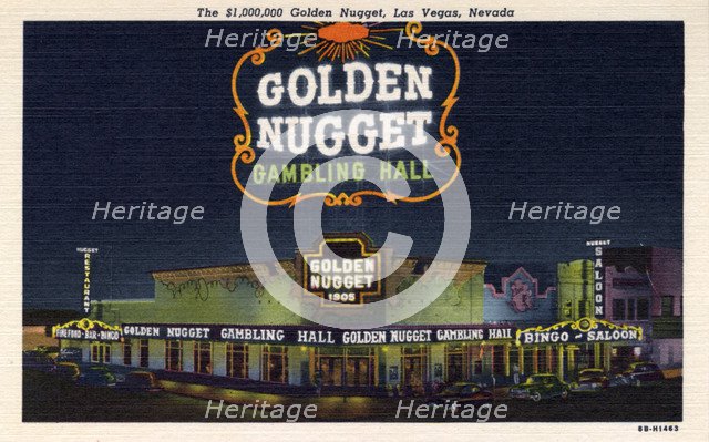 'The $1,000,000 Golden Nugget, Las Vegas, Nevada', postcard, 1948. Artist: Unknown