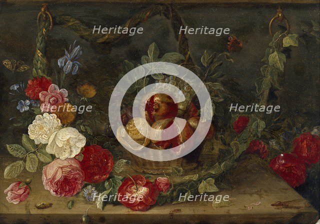 Decorative Still-Life Composition with a Basket of Fruit, mid 17th century. Artist: Jan van Kessel.