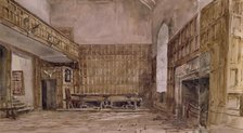 The Great Hall, Haddon Hall, c1830s. Creator: David Cox the Elder.