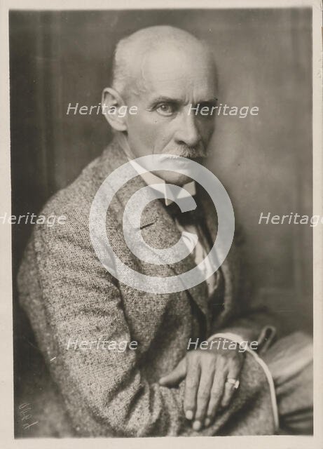 Portrait of the writer Gustav Meyrink (1868-1932), 1928. Creator: Anonymous.