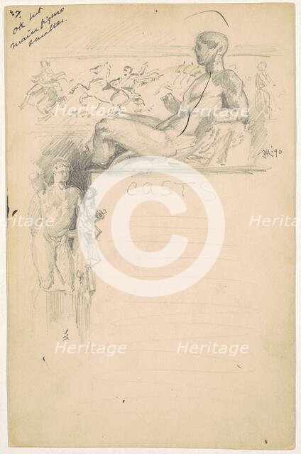 Study for "Casts from Antique Sculpture: The Parthenon", 1890. Creator: James Henry Moser.