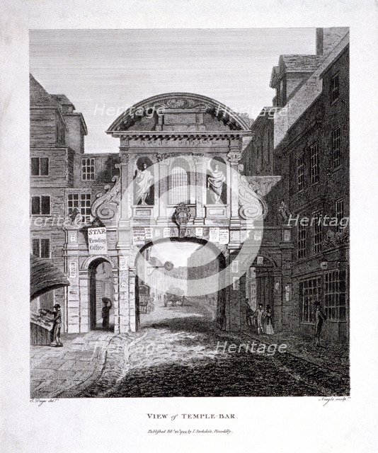 Temple Bar, London, 1799. Artist: James Neagle