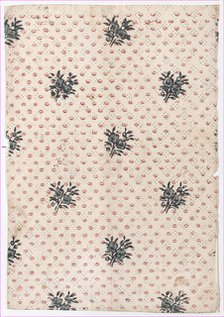 Sheet with an overall floral and dot pattern, late 18th-mid-19th cen..., late 18th-mid-19th century. Creator: Anon.