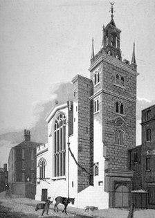 Church of St Andrew Undershaft, Leadenhall Street, London, 1812. Artist: Joseph Skelton