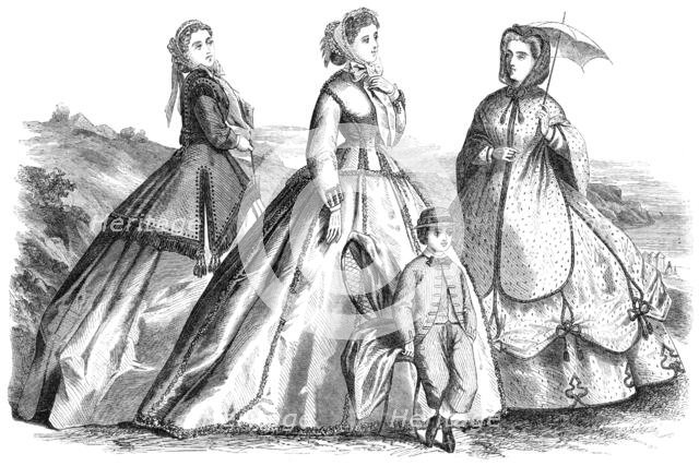 Paris fashions for August, 1865. Creator: Unknown.