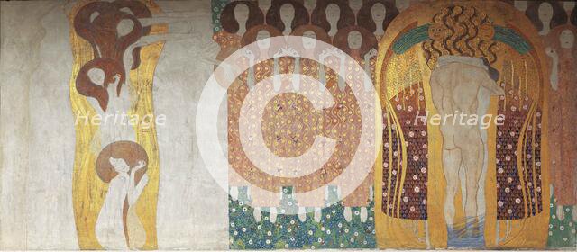 The Beethoven Frieze: "The Arts", "Paradise Choir" and "The Embracement", Panel 9, 1901. Creator: Klimt, Gustav (1862-1918).