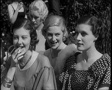 A Large Group of Female Civilians Posing for Photos, 1931. Creator: British Pathe Ltd.