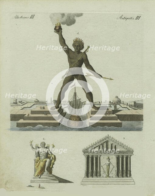 The Colossus of Rhodes. The Olympian Jupiter. The Dianen Temple at Ephes, 1801. Creator: Fischer von Erlach, Joseph Emanuel (1693-1742).