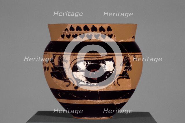 Attic Black-Figure Mastoid Cup, about 490 BC. Creator: Unknown.