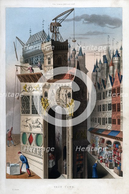 'Troy Town', 1498-1515, (1843).Artist: Henry Shaw