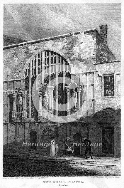 Guildhall Chapel, City of London, 1815.Artist: H Hobson