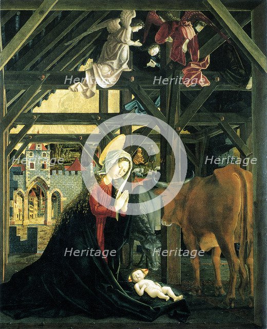Nativity (Altarpiece of the Church of St. Wolfgang im Salzkammergut), 1481. Artist: Pacher, Michael (ca 1435-1498)