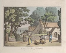 A Cottage in the Dutchy of Cornwall, from "Sketches from Nature", 1822., 1822. Creator: Thomas Rowlandson.