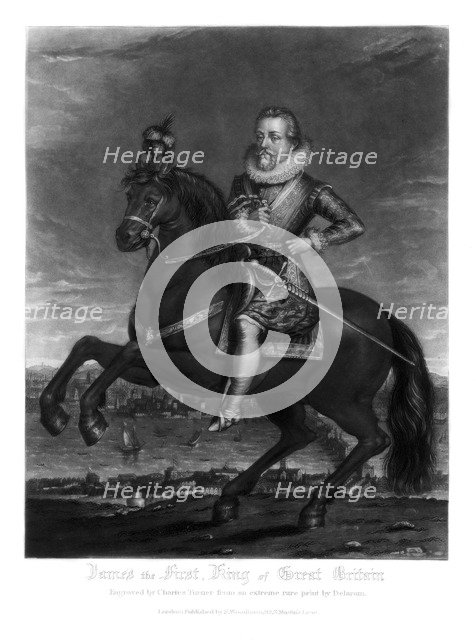James I, King of Great Britain, 1816.Artist: Charles Turner