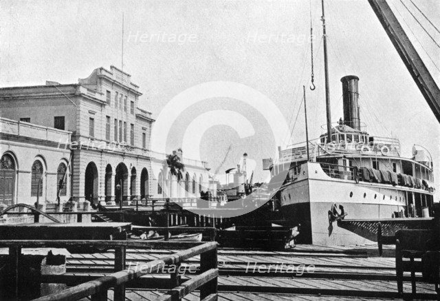 River steamer at the Customs House, Asuncion, Paraguay, 1911. Artist: Unknown