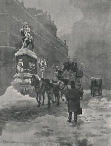 'Holborn Circus - A Winter's Morning, 1891. Artist: William Luker.