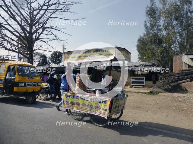 Mobile street food stall, Uttarakhand, India. Creator: Unknown.