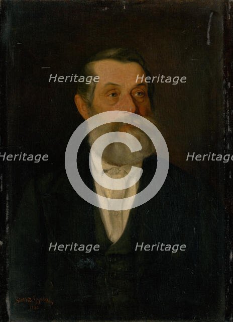 Portrait of an old man with grey beard, 1880. Creator: Gyula Stetka.