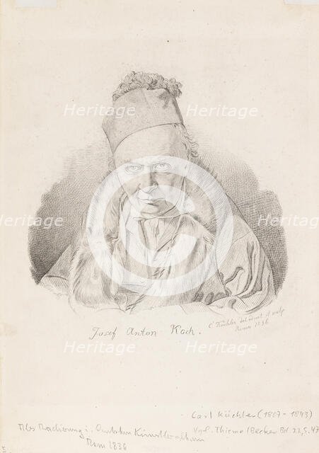 Portrait of the painter Joseph Anton Koch (1768-1839), 1836. Creator: Küchler, Carl (1807-1843).