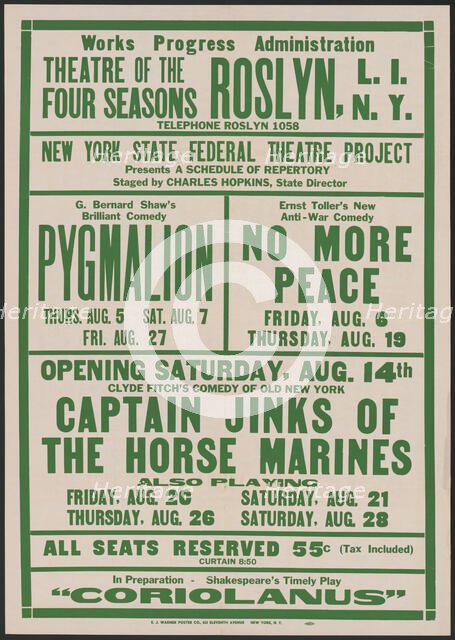 Pygmalion, Roslyn, NY, 1937. Creator: Unknown.