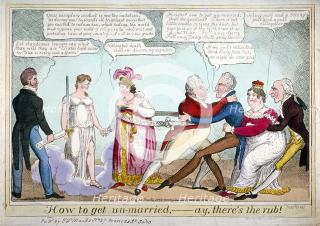 'How to get un-married, ay, there's the rub!', 1820. Artist: JL Marks